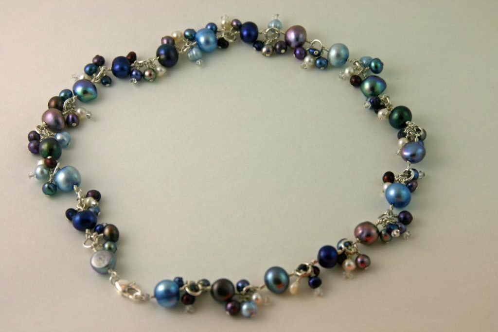 Silver & Blue Circus Necklace