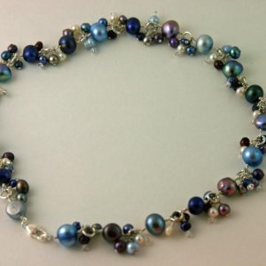 Silver & Blue Circus Necklace